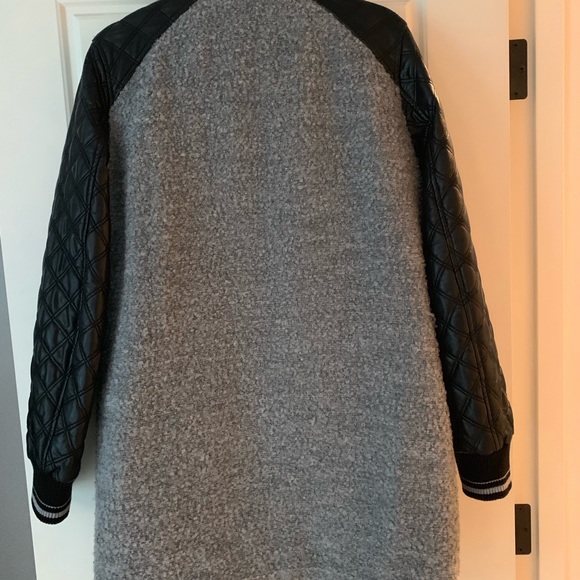 BCBGeneration Wool Coat w/faux leather sleeves - Picture 7 of 7